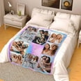 thumbnail image 4 of Custom Blanket with Photo Texts Personalized Blankets and Throws Customized Happy Birthday Gifts for Women Men Dad Mom Wife Husband Grandma Grandpa Sister Daughter Son Best Friend Blankets, 4 of 5