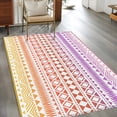 thumbnail image 3 of Purple Yellow Boho Area Rug Washable 3x5 Entryway Rug Non-Slip Indoor Low Pile Ethnic Tribe Arrows Geometric Floor Carpet Small Rugs for Bedroom Office Living Room Kitchen Entrance Nursery, 3 of 9