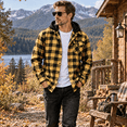 thumbnail image 2 of Flannel Shirt for Men Casual Long Sleeve Button Plaid Shirts Jackets Hooded Tops with Pocket for Outdoor Daily Wear, 2 of 9