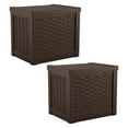 thumbnail image 1 of Suncast Coffre de Terrasse Extérieur de 22 Gal pour Petit Patio avec Siège de Rangement, Java (Lot de 2), 1 of 10