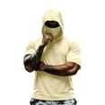 thumbnail image 2 of Men's Hooded Short Sleeve Sun Shirt with Face Mask - UPF 50+ Quick Dry UV Protection T-Shirt for Fishing, Hiking & Gym - Lightweight Athletic Pullover Complexion L, 2 of 9