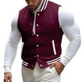 thumbnail image 4 of Bcfgryg Men's Spring And Autumn Vest Coat Standing Collar Sleeveless Button Jacket Vest Mens Waterproof Jacket Red XXL, 4 of 5