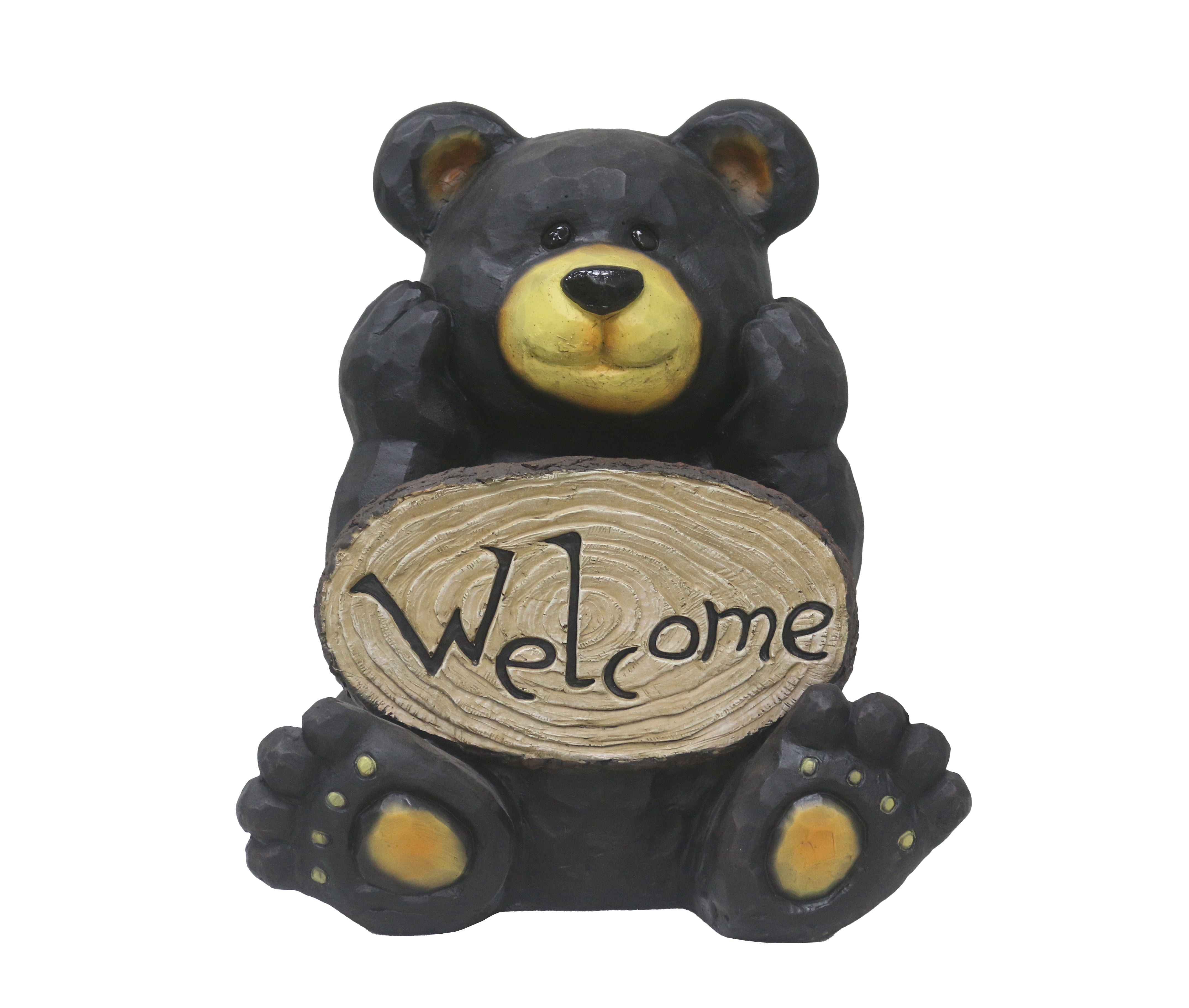 Thinking Bear with Welcome Sign Garden Decor