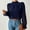 Blue, variant on Workout Tops for Women Loose Fit Beige Blouse Lace High Neck Solid Long Sleeve Pleated Fall Tops Trendy