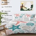 thumbnail image 3 of 3 Piece Red Teal Starfish Coastal Duvet Cover Set Twin Size,Microfiber Comforter/Quilt Cover with Corner Ties and 2 Pillowcases,Summer Beach Nautical Coral Sea All Season Bedding with Zipper Closure, 3 of 8