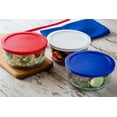 thumbnail image 3 of Pyrex 4-cup Glass Food Storage Container with Blue Lid, 3 of 8