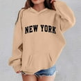 thumbnail image 2 of YWOAGH Girls Hoodies Long Sleeve Pullover Casual Comfortable Loose Fit Graphic Printed Sweatshirt for Kids Daily Wear Khaki_03 12-13 Years, 2 of 4