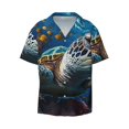 thumbnail image 3 of Goofa Ocean Coral Turtle Printed Men's Casual Short-sleeved Shirt,Lightweight Breathable Button-down,Summer Casual men's top,Versatile Fashion shirt-Small, 3 of 7