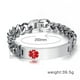 thumbnail image 4 of de brazalete de brazalete de identificación de cadena de material acero inoxidable, 4 of 6