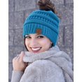 thumbnail image 4 of HSHDLDF Ponytail Messy Bun BeanieTail Women's Beanie Solid Ribbed Hat Cap, 4 of 6