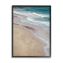 Stupell Industries Aerial View Ocean Water Foamy Coast Beach Photograph Black Framed Art Print Wall Art, Design by Danita Delimont
