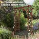 thumbnail image 5 of QinaQin Arco de jardín de madera de 85 pulgadas, fabricado en abeto sólido, enrejado para plantas trepadoras y decoración de bodas o patio, 5 of 6