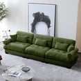 thumbnail image 2 of TUANLUO 130" Oversized Velvet Sofa, Upholstered 3-Seater Sofa Couch with Bolstered Armrests, Tufted Sofa for Living Room Office, Olive Green, 2 of 9