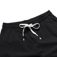 thumbnail image 7 of cllios Mens Linen Shorts Classic Solid Color Beach Shorts Big and Tall Drawstring Elastic Waist Pocket Capri Pants Black 2XL, 7 of 7