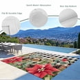thumbnail image 3 of Christmas Outdoor Rug for Patio/Deck/Porch, Non-Slip Large Area Rug 3 x 5 Ft, Winter Poinsettia Berry Black White Plaid Indoor Outdoor Rugs Washable Area Rugs, Reversible Camping Rug Carpet Runner, 3 of 8