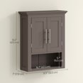 thumbnail image 3 of kleankin Bathroom Wall Cabinet Medicine Cabinet with Shelf, Brown, 3 of 10