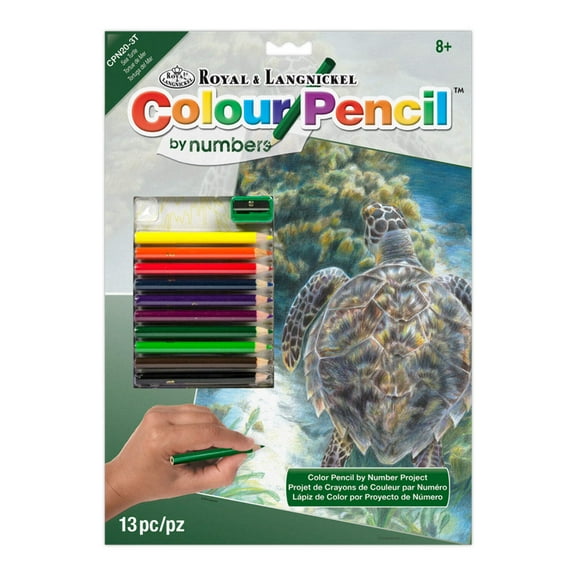 Color Pencil By Number Kit 8.75"X11.75"-Sea Turtle