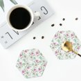 thumbnail image 4 of Easygdp sous-Verres en Cuir Ou Fleurs de Lys Ensemble de 4, Antidérapants, Résistants à la Chaleur pour Maison, Bureau, Cuisine (Rond, Carré, Octogone, Hexagone)-Hexagone, 4 of 6
