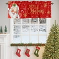 thumbnail image 4 of Merry Christmas Valances for Windows, 42 x 18in, Red Santa Claus Poinsettia Winter Snowflake Rod Pocket Kitchen Valance Curtain Light Filtering Window Treatments for Living Room Bedroom, 1 Panel, 4 of 7