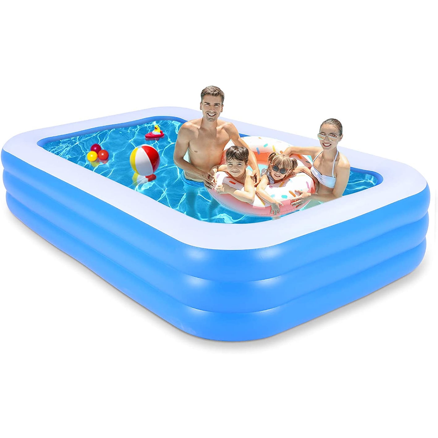 Swimming Pool for Kids Adults Garden Outdoor & Indoor Swimming Pool,with Pillow and Water Outlet Pipe Inflatable Kiddie Swimming Pool 120 x 72 x 22 in Swimming Pool 