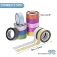 thumbnail image 2 of Uxcell 2 Rollos de Cinta Washi Brillante 0.6 Pulgadas x 11 Yardas Cinta Decorativa, Negra, 2 of 6