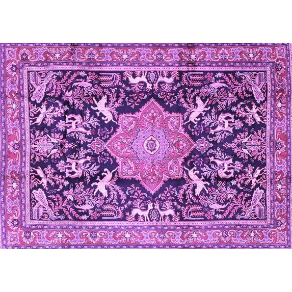 Ahgly Company Indoor Rectangle Persian Purple Traditional Area Rugs, 5' x 8'