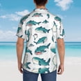 thumbnail image 6 of Lovely Shark Hawaiian Shirts For Men, Summer Short-Sleeve Relaxed-Fit Button-Down Shirts Large, 6 of 9