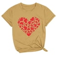 thumbnail image 2 of Meichang T-Shirts Joyeuse Saint-Valentin pour Femmes, Col Rond, Imprimé Cœur, Manches Courtes, Coupe Ample, Décontracté, Cadeaux de Printemps, 2 of 3