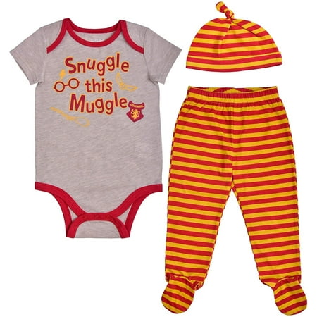 

Warner Bros Compatible with/Replacement for Harry Potter Boy s 3-Piece Snuggle This Muggle Footed Pant Set