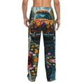 thumbnail image 6 of Mens Pajama Pants, Flower Covered Vintage Car Soft Sleep & Lounge Pants for Men, Cuteness Casual PJ Bottoms Pants with Pockets, 6 of 7