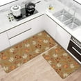 thumbnail image 2 of Fall Kitchen Rugs Set of 2,Pumpkin and Maple Leaf Autumn Thanksgiving Farmhouse Floor Mats and Rugs Non Skid Washable for Kitchen Home Decor (Blue 17"x47"+17"x30"), 2 of 6