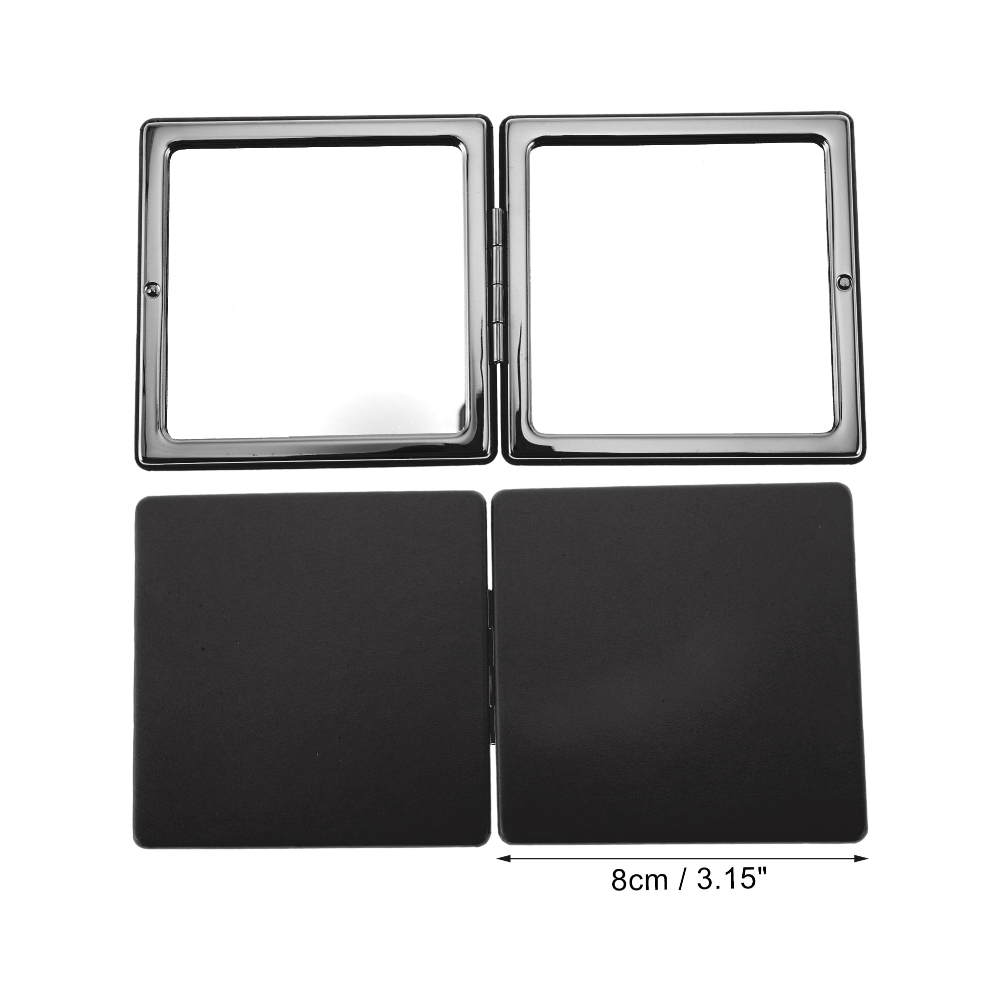 Unique Bargains Square Solid Color Makeup Mirror 1 Pc Black