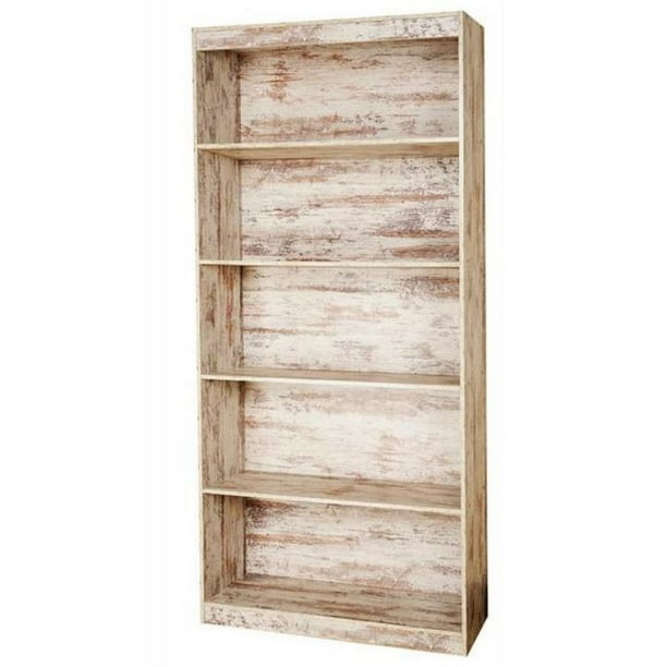 Urban Designs Home 5 Shelf Bookcase White Wash