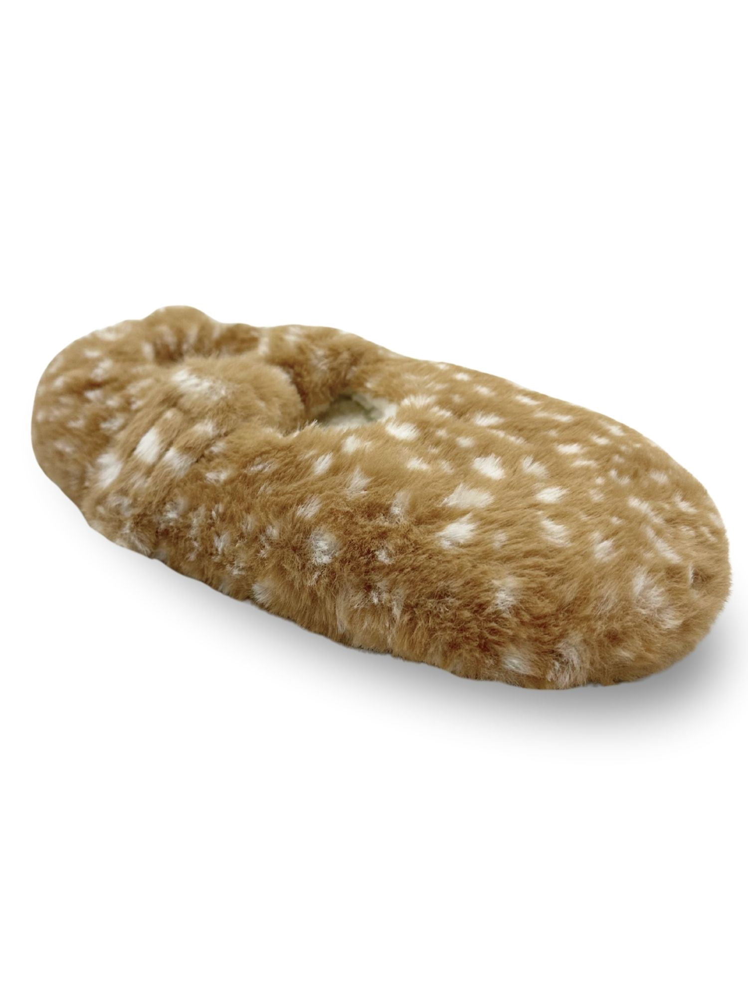 Fuzzy Babba Women's Faux Fur Fawn Mary Jane Slipper Socks, 1-Pack, Shoe Sizes 7-9.5