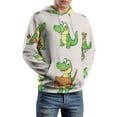 thumbnail image 5 of Cute Crocodile Cartoons(2) Men's Women Vintage 3D Hooded Sweatshirt - All-Season Loose Fit Streetwear, 5 of 6