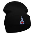 thumbnail image 4 of Wedding Church Embroidered 12 Inch Long Knitted Beanie - Black OSFM, 4 of 5