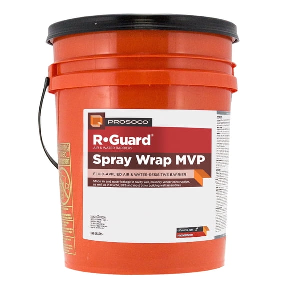 Prosoco Spray Wrap MVP Fluid-Applied Air and Water-Resistive Barrier, 5 Gallon