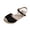 Black, variant on Summer Womens Sandals Perforated Wedge Sandals with Braided Jute Sole and Adjustable Ankle Strap