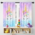 thumbnail image 5 of Blackout Kids Curtains,Rainbow Unicorn Pattern Childrens Insulated Curtains Set Of 2,Bedroom Essentials,Toddler Room Decor 42"x54", 5 of 5