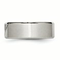 thumbnail image 3 of Acier Inoxydable Poli et Brossé CZ 8mm Biseauté Bague de Bande 9 Taille, 3 of 7