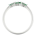 thumbnail image 5 of 0.17 ctw Wedding Band for Women - 14K White Gold Simulated Emerald Stackable Eternity Ring, 5 of 6