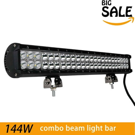 - 144W 22 Inch LED Work Bar Lights - 9600LM - Spot/flood Combo Beam Driving Jeep Off Road Lamps Bar, 2 Years Warranty