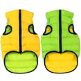 thumbnail image 1 of AiryVest Lightweight Reversible Winter Dog Coat - Warm Dog Jacket - Water Resistant Windproof - Insulated Dog Apparel for Small, Medium & Large Dogs - Comfortable Dog Puffer Vest - Yellow-Light Green, 1 of 50