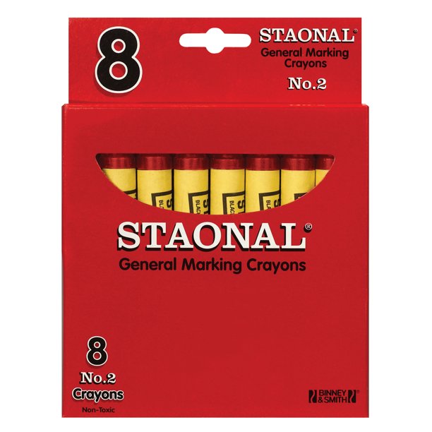 Crayola Staonal General Marking Crayon, Red, Pack Of 8