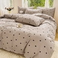 thumbnail image 3 of Nayoroom 2 Pieces Khaki Grid Comforter Set Love Heart Plaid Buffalo Check Gingham Pattern Microfiber Bedding Set Modern Cottage Preppy Decor, 3 of 6