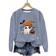 thumbnail image 2 of Ailaofu Women's Halloween Printed Round Neck Casual Sports Long Sleeve Sweatshirt Top Sweatshirt Loose Soft Long Sleeve Pullover Tops, 2 of 6