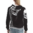 thumbnail image 7 of Picia Gothic Skull Drape Pattern Casual Women's Hoodie, Hooded Sweatshirt with Kangaroo Pocket, Comfortable Pullover with Eye-catching Drawstrings-Large, 7 of 7