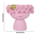 thumbnail image 2 of Yhmxh Small Head Planter Pots, Resin Face Flower Vase Mini Pot Unique Planters for Indoor Plants, Gift for Plant Lovers, Great for Minis Fun Planters Cute Vase Home Office Decoration, 2 of 5