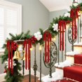 thumbnail image 3 of 10Pcs 20"x8" Velvet Christmas Tree Bows, Vintage Ribbon Tree Topper Bows, Ornaments for Staircase Garland Wreath Holiday Home DIY Crafts Christmas Decorations( Red ), 3 of 11