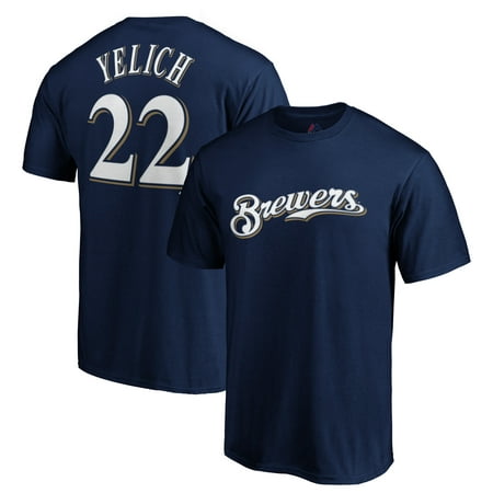 Christian Yelich Milwaukee Brewers Majestic Team Official Name & Number T-Shirt -